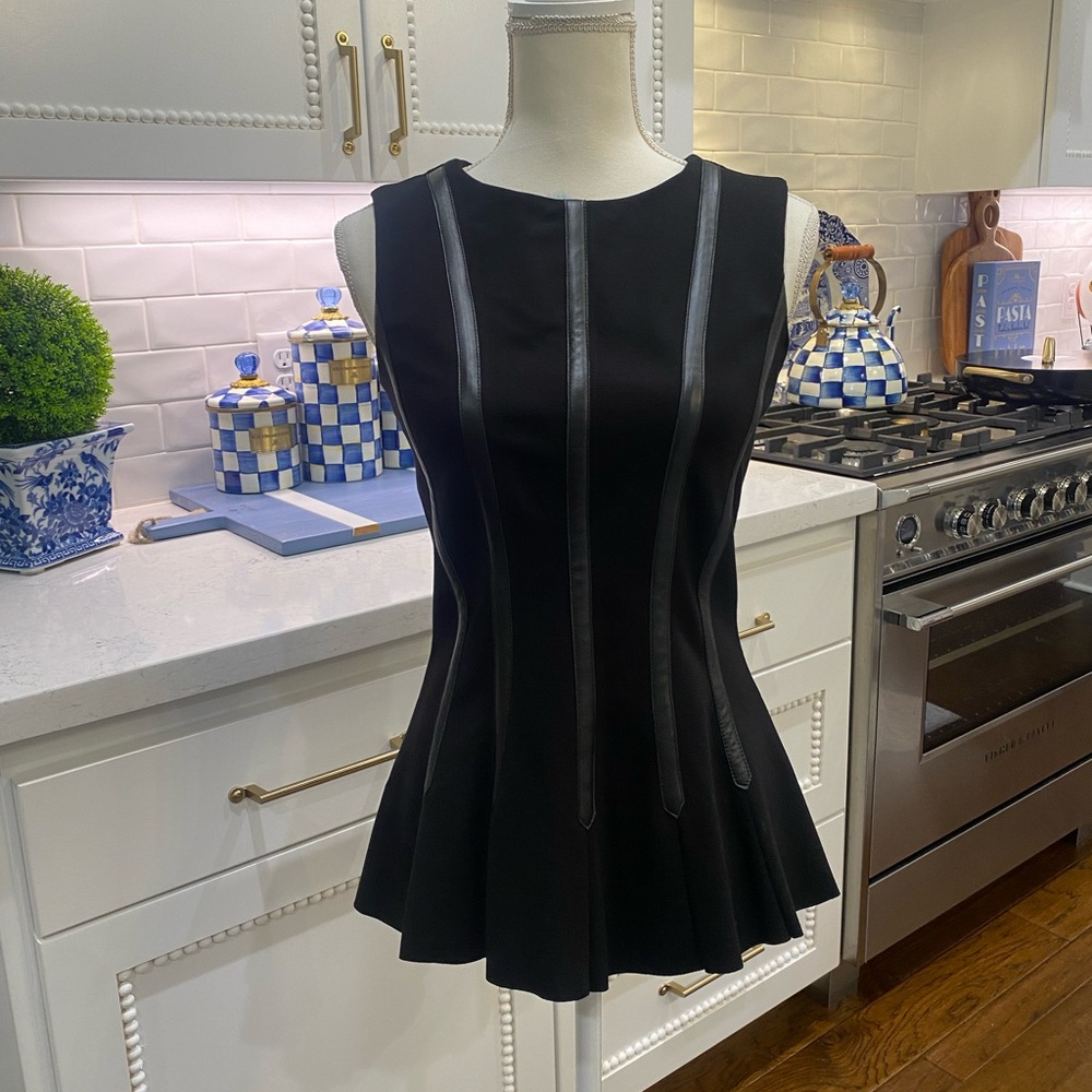 NWT Antonio Melani Black Peplum sleeveless top size Medium